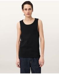 AllSaints - Axel Ribbed Cotton Vest - Lyst