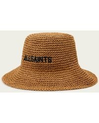 AllSaints - Eli Straw Bucket Hat - Lyst