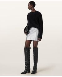 AllSaints - Renai Leather Mini Skirt - Lyst