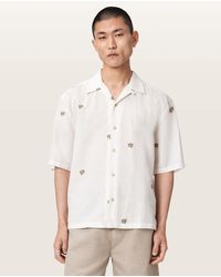 AllSaints - Feline Oversized Linen Blend Shirt - Lyst