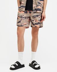 AllSaints - Solar Camouflage Print Swim Shorts, - Lyst