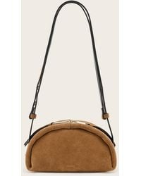 AllSaints - Rosalie Arc Suede Crossbody Bag - Lyst