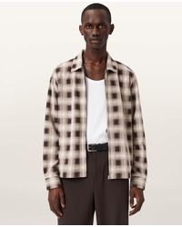 AllSaints - Krater Checked Long Sleeve Shirt - Lyst