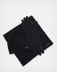 AllSaints - Marcia Scarf, Gloves And Beanie Gift Set - Lyst