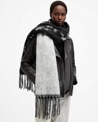 AllSaints - Beaux Ombre Logo Scarf - Lyst