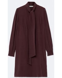 AllSaints - Jamie Long-Sleeve Silk Midi Dress - Lyst