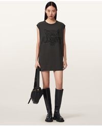 AllSaints - Wild Brooke Relaxed Fit Mini T-Shirt Dress - Lyst