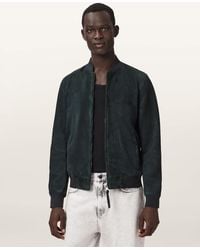 AllSaints - Morton Relaxed Fit Suede Bomber Jacket - Lyst