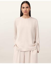 AllSaints - Polyester Leanne Satin Relaxed Top, /Us 2 - Lyst