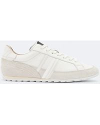 AllSaints - Liam Leather And Suede Low-Top Sneakers - Lyst