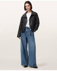 AllSaints - Haze Wide Leg Pleated Jeans - Lyst