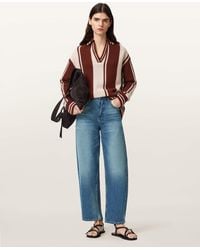 AllSaints - Sadie Barrel Leg Denim Jeans - Lyst