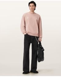 AllSaints - Emblem Crew Neck Cotton Sweatshirt - Lyst