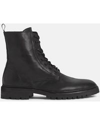 AllSaints - Mens Black Tobias Lace-up Leather Ankle Boots 9 - Lyst