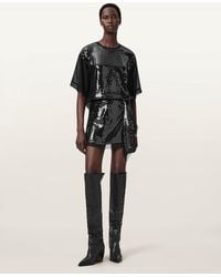 AllSaints - Fonsie Embellished Short Skirt - Lyst