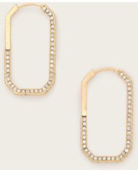 AllSaints - Hattie Crystal Hex Hoop Earrings - Lyst