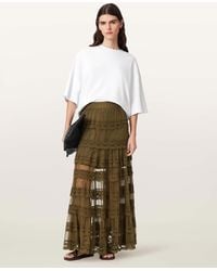AllSaints - Maggie Tiered Lace Maxi Skirt - Lyst