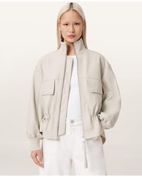 AllSaints - Flor Leather Jacket - Lyst