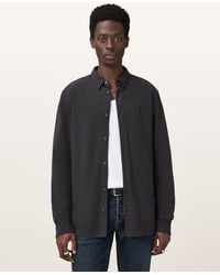 AllSaints - Lovell Long Sleeve Ramskull Shirt - Lyst