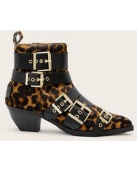 AllSaints - Jane Buckle Pointed Leather Boots - Lyst
