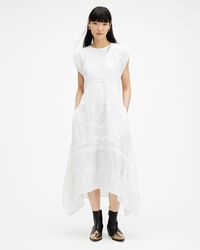 AllSaints - Gianna Embroidered Maxi Dress - Lyst