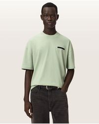 AllSaints - Redact Oversized Embroidered Logo T-Shirt,, Eden - Lyst