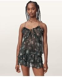 AllSaints - Nyx Silk Cami Top - Lyst