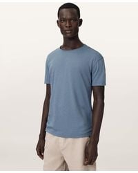 AllSaints - Figure Crew Neck Raw Edge T-Shirt,, Ashy - Lyst