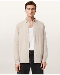 AllSaints - Hawthorne Ramskull Stretch Fit Shirt - Lyst