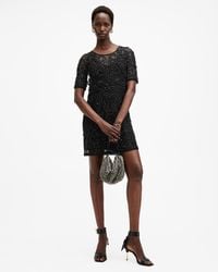 AllSaints - Hania Embellished Mini Dress - Lyst