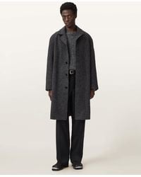 AllSaints - Duke Single Breasted Wool Coat - Lyst