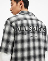 AllSaints - Underground Relaxed Check Logo Shirt - Lyst