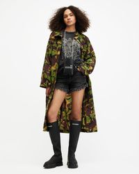 AllSaints - Daneya Camouflage Parka Jacket - Lyst