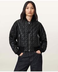 AllSaints - Sheep Leather Carly Quilt Leather Bomber Jacket, /Us 2 - Lyst