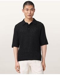 AllSaints - Cyclone Short Sleeve Cable Polo - Lyst