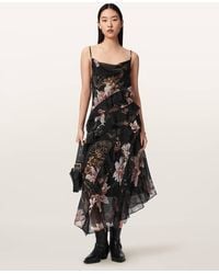 AllSaints - Polyester Ruth Floral Slip Maxi Dress, /Us 0 - Lyst