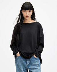 AllSaints - Rita Loose And Oversized Long Sleeve Dropped Shoulder T-shirt, - Lyst