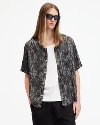 AllSaints - Boomslang Snake Print Relaxed Fit Shirt, - Lyst