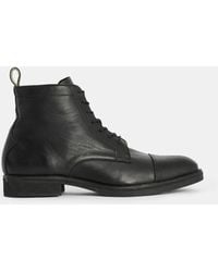 AllSaints - Drago Leather Lace Up Boots - Lyst