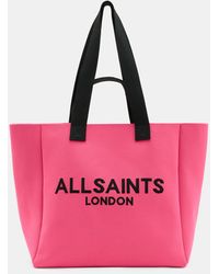 AllSaints - Izzy Logo Print Knitted Tote Bag - Lyst