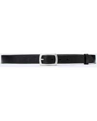 AllSaints - Everett Skinny Leather Bar-Buckle Belt - Lyst