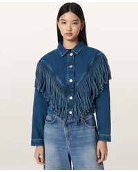 AllSaints - Marlene Westen Tassel Denim Jacket - Lyst