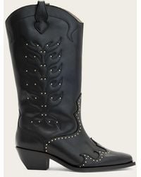 AllSaints - Leather Dolly Stud Boots - Lyst
