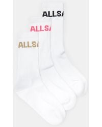 AllSaints - Jae Logo Socks 3 Pack - Lyst