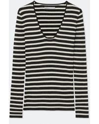AllSaints - Kay Scoop-Neck Breton Jumper - Lyst