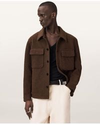 AllSaints - Cayson Wool Blend Jacket - Lyst