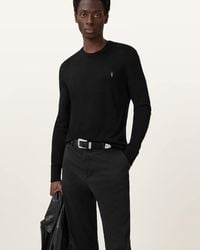 AllSaints - Mode Merino Crew Neck Ramskull Sweater - Lyst