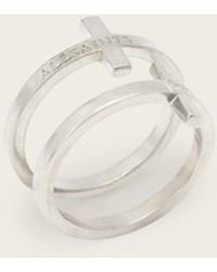 AllSaints - Gabe Sterling Cross Rings - Lyst