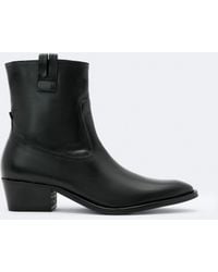 AllSaints - Jura Zip-Up Leather Boots - Lyst
