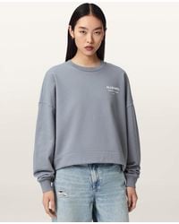 AllSaints - Dreamer Lila Oversized Cotton Sweatshirt - Lyst